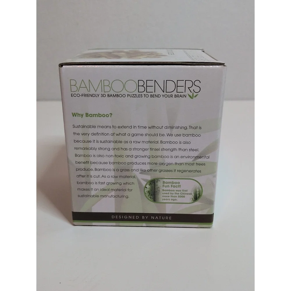 New Bamboo Benders 3D Box Puzzle Made From Real Bamboo Level: Hard‎ 18 Pieces